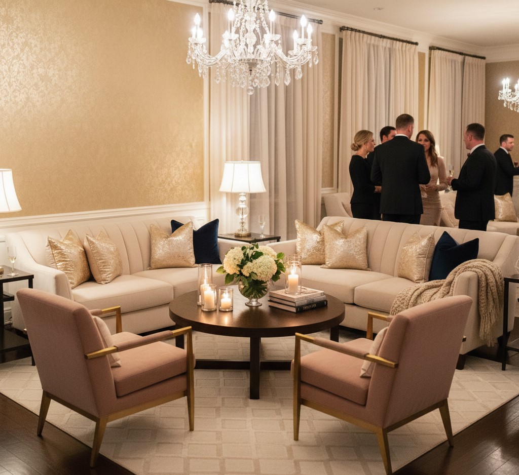 Luxury wedding lounge area